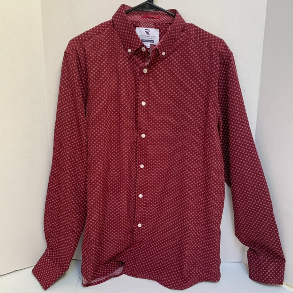 Ralph Lauren Yarmouth Mens Size 15.5  Red Oxford Long Sleeve Shirt see measur